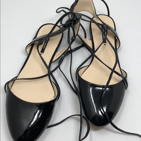 Zara lace up flats sz 38 and 37 - Picture 2 of 3